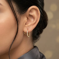 Korean Spiral Double Hoop Earrings - Anti Tarnish Gold Plated