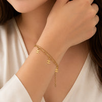 Double Layer Charm Bracelet - Anti-Tarnish Gold-Plated