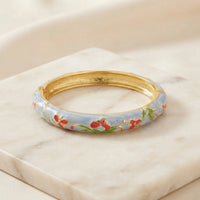 Floral Enamel Bangle in Pastel Blue | Vintage Bracelet