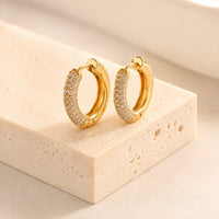 Crystal Pave Gold Plated Earrings - Anti Tarnish