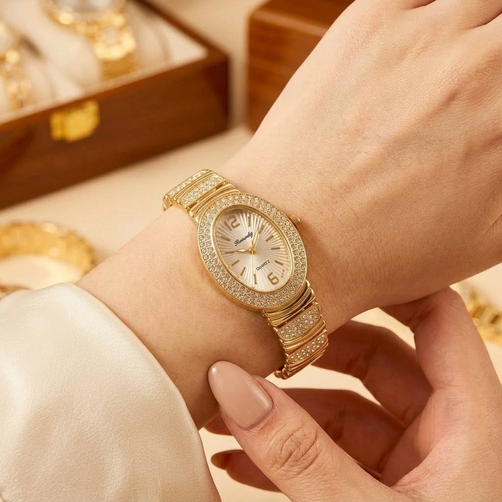 Vintage Oval Gold Plated Watch - Anti-Tarnish Luxury Wristwatch for Women
