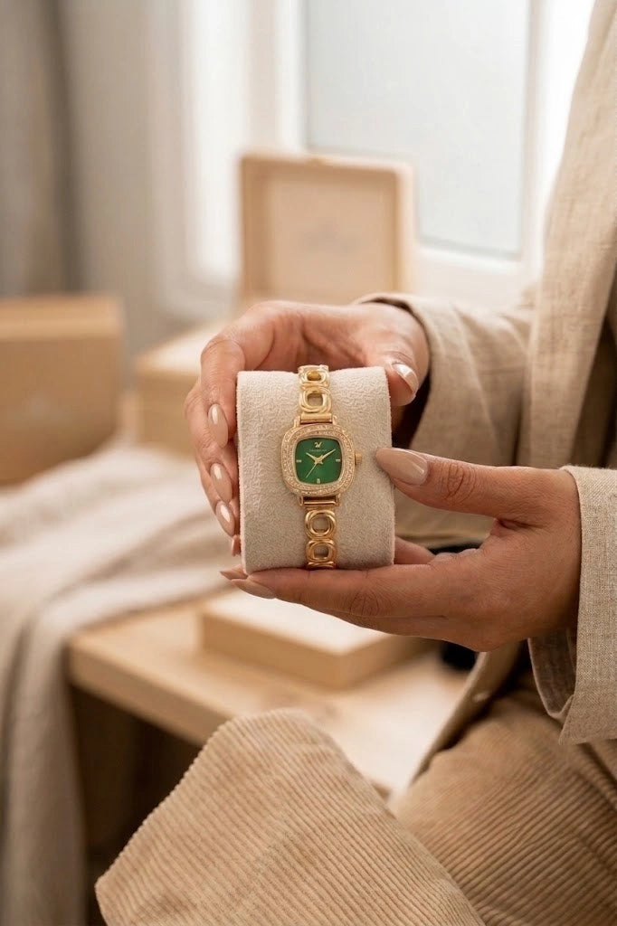 The "Old Money" Emerald Dial Gold Plated Watch