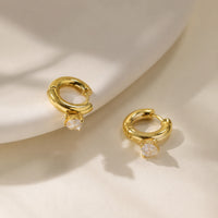 Anti-Tarnish Gold-Plated Chunky Heart Hoop Earrings