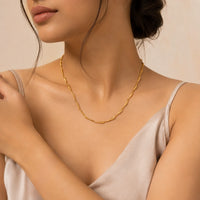 Minimalist 2-Layer Beaded Chain Necklace - Anti Tarnish Gold-Plated