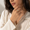 Marquise Cut Crystal Double Band Ring - Anti Tarnish Gold Plated