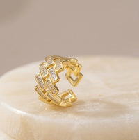 Braided Woven Crystal Ring | High Quality Geometric Fashion Ring