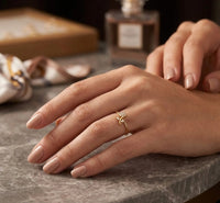 Dainty Floral Adjustable Ring - Anti Tarnish Gold Plated