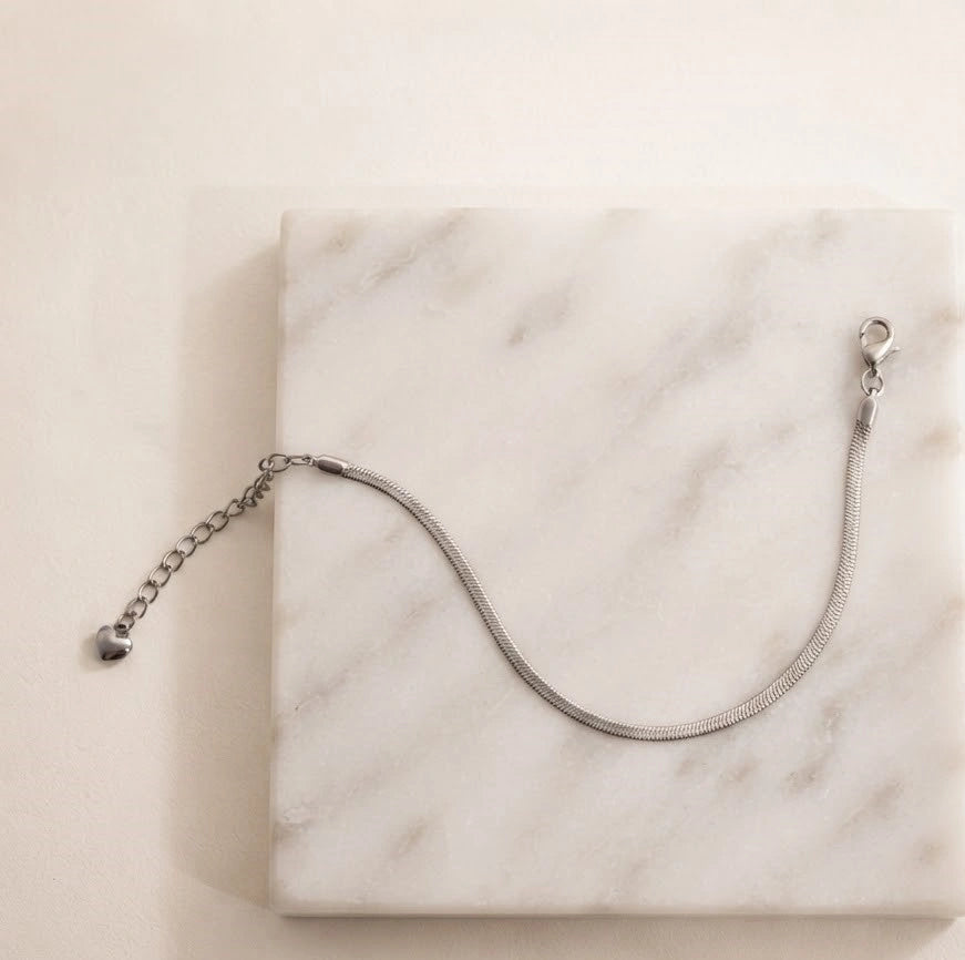 Silver Snake Chain Bracelet | Minimalist Sleek Design