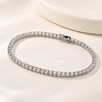 Silver Nail & Tennis Bracelet Stack Combo - 3 Piece Anti-Tarnish Set
