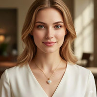 Premium Heart Halo Necklace with Crystal Pendant | Anti-Tarnish & Waterproof