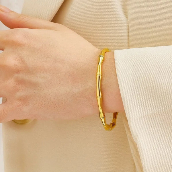 Korean style stainless steel open cuff bracelet specifically designed for everyday wear