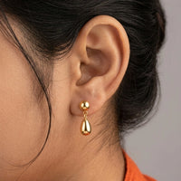 Minimalist Teardrop Dangle Earrings - Anti Tarnish Gold Plated