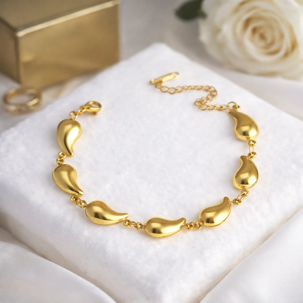 Korean Teardrop Gold-Plated Bracelet - Anti-Tarnish & Waterproof