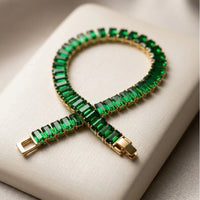 Emerald Aura & Bamboo Bracelet Stack | Anti-Tarnish Combo