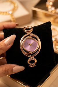 Anti Tarnish Gold Plated Lavender Dial Bracelet Watch for Women