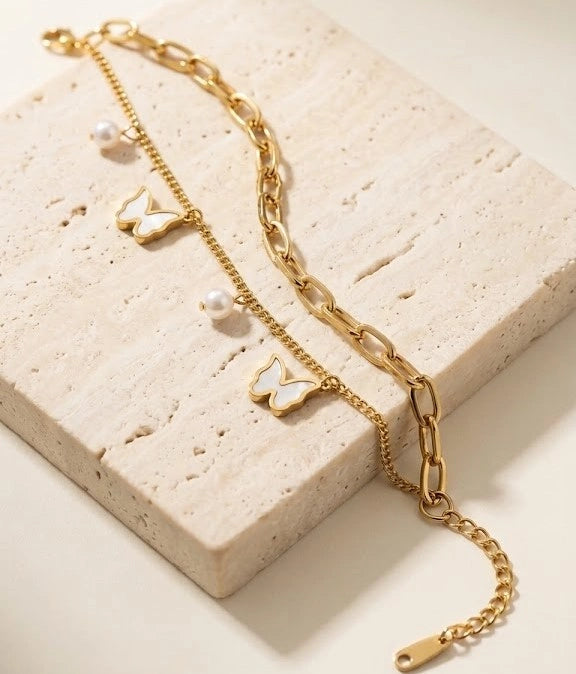 Moncheri 'It-Girl' Gold Bracelet Stack | Anti-Tarnish 3-Piece Combo