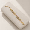 Layered Crystal & Beaded Gold Plated Bracelet | Anti-Tarnish Everyday Wear