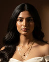 Gold Plated Heart Pendant Double Layered Snake Chain Necklace - Anti-Tarnish Korean Jewellery