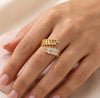 Crystal Leaf Adjustable Fashion Ring