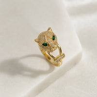 Panther Head Statement Ring - Anti Tarnish Gold Plated
