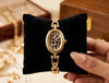Anti-Tarnish Gold Plated Leopard Dial Chain Watch Bracelet | Moncheri Jewels
