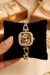 Trendy Leopard Print Dial Anti-Tarnish Gold Plated Chain Watch