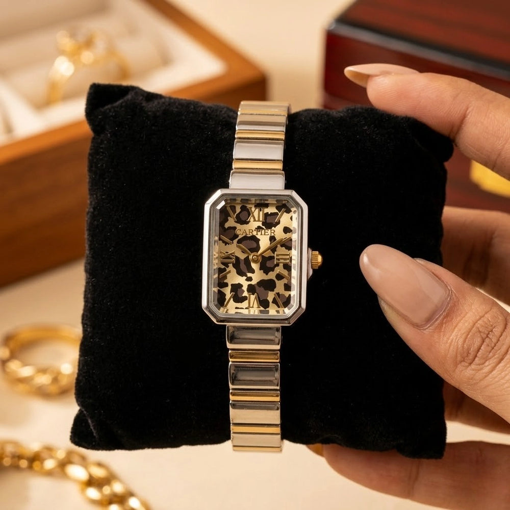 The Vintage Rectangle Watch - Two Tone Gold Plated