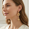 Double Heart Drop Earrings - Anti Tarnish Gold Plated