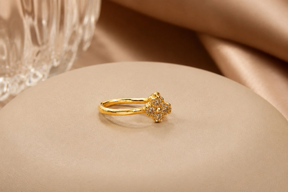 Floral Motif Anti-Tarnish Gold-Plated Nose Pin | Dainty Everyday Wear