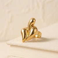 Abstract Liquid Droplet Statement Ring | Anti-Tarnish Gold Plated