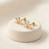 Lotus Blossom Crystal Stud Earrings - Anti-Tarnish Gold Plated