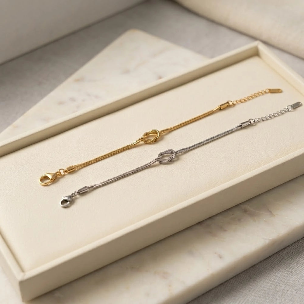 Love Knot Anti-Tarnish Gold Plated Bracelet - Minimalist Everyday Wear