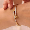 Studded Nail Design Anti-Tarnish Bangle | Crystal Wrap Bracelet