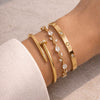 The "It Girl" Luxe Gold Bracelet Stack | 3-Piece Designer Inspired Bangle Combo