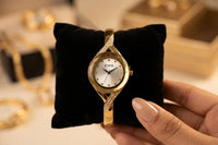 Luxe Crystal Gold Plated Bracelet Watch | Anti-Tarnish