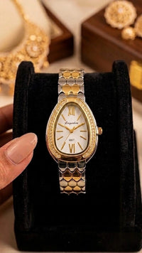 Luxe Serpenti Anti-Tarnish Watch – 18K Gold Plated Dual-Tone Snake Chain Watch