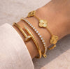 Luxe Stack Trio: Anti-Tarnish Gold Plated Bracelet Set
