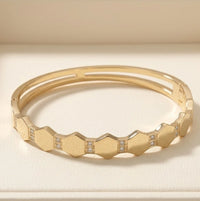 Hexagon Geometric Anti-Tarnish Gold Plated Bracelet
