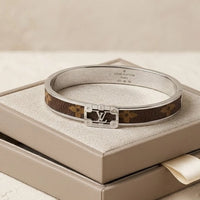 Designer Monogram Cuff Bracelet - Anti-Tarnish Gold Plated | Moncheri Jewels