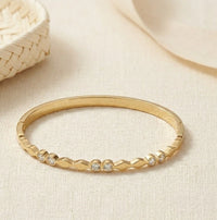 Crystal Studded Anti Tarnish Bangle Bracelet for Women
