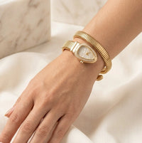 Serpenti Inspired Anti-Tarnish Gold Plated Wrap Watch