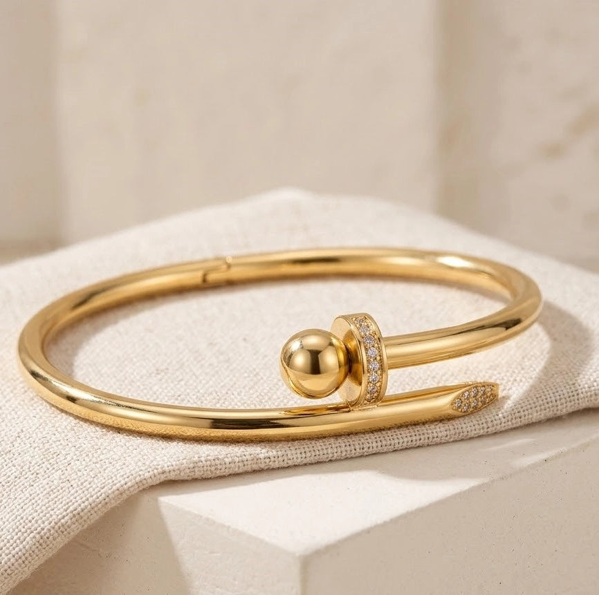 Gold Plated Luxury Aesthetic Bracelet Stack - 3 Piece Combo