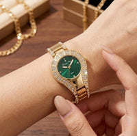 Emerald Teardrop Rhinestone Watch | Anti-Tarnish Gold Plated