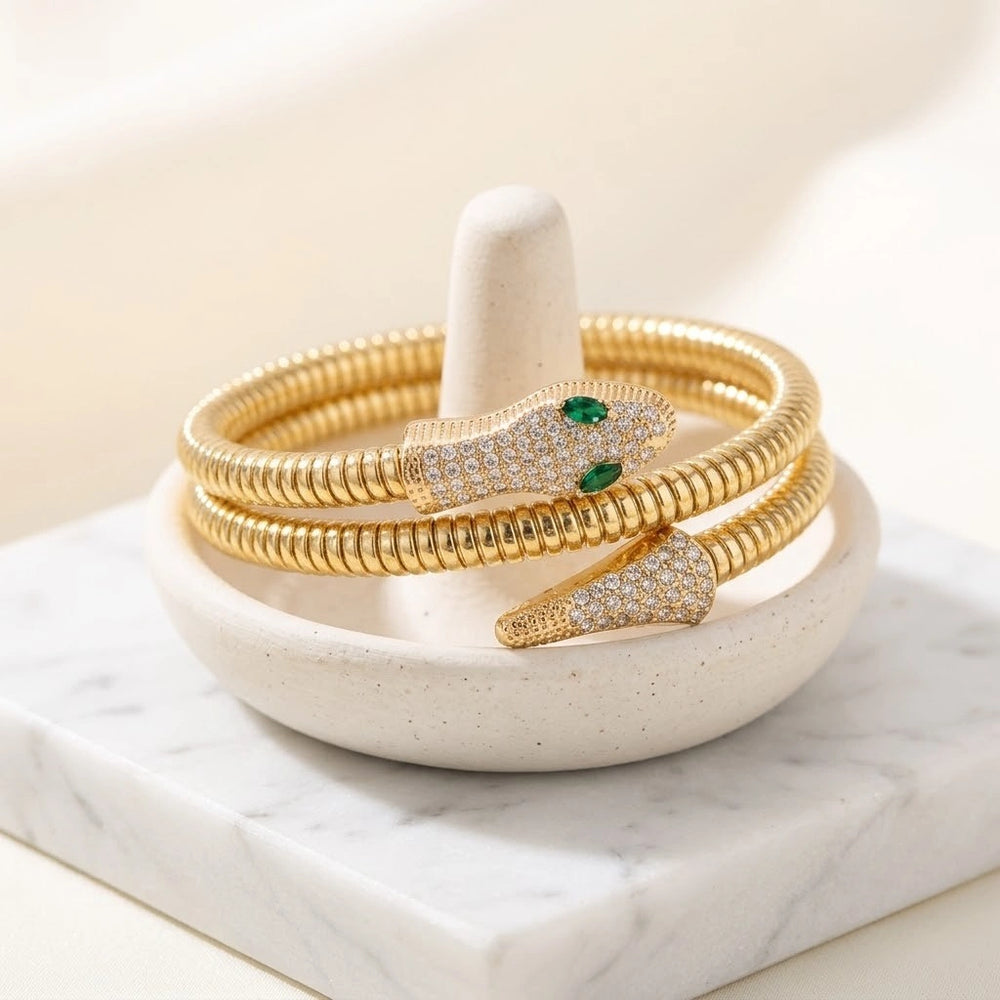 Snake Wrap Serpent Bracelet - Anti-Tarnish Gold Plated