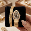 Elegant Serpent Design Anti-Tarnish Gold Plated Watch - Premium Wristwear for Her