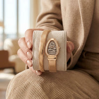 Elegant Serpent Design Anti-Tarnish Gold Plated Watch - Premium Wristwear for Her
