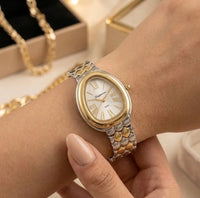 Serpentine Teardrop Two-Tone Watch | Anti-Tarnish Gold Plated | Moncheri Jewels