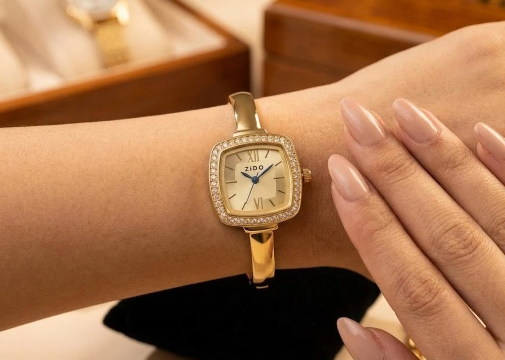 The Vintage Square Dial Watch – Anti-Tarnish Gold-Plated