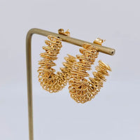 Coiled Wire Textured Hoop Earrings | Anti-Tarnish Gold Plated