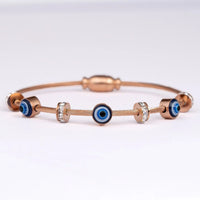 Anti-Tarnish Rose Gold Plated Evil Eye Cable Bracelet